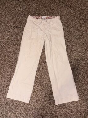 Old Navy Women's Low Waisted Beige Capris with Drawstring Waist